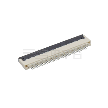 Pitch 0.50mm H2.00mm 卧式下接前掀盖 SMT型 FPC 45Pin 自然色 HF